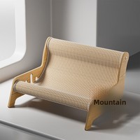 Fauteuil-griffoir pour chats en bois massif et sisal, personnalisable avec logo OEM et marque privée, pour fournisseurs de produits pour animaux de compagnie, commande en gros, MOQ