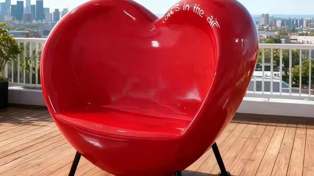 Eye-Catching Red Heart FRP Chair Modern Luxury 360-Degree Rotating ...