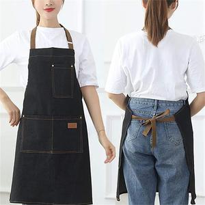 Delantal de Peluquería de Mezclilla, Impermeable, Resistente a la Decoloración, Talla Grande, <span class=keywords><strong>Chaleco</strong></span> Profesional para Estilistas, con Bolsillos, para Hombre y Mujer, <span class=keywords><strong>Negro</strong></span> - Product Image 2