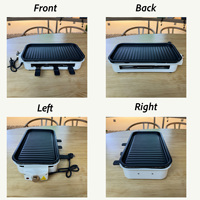 Grille-gril électrique multifonction amovible et facile à nettoyer, antiadhésif double couche, sans fumée, pour barbecue commercial et domestique