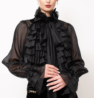 Chemisiers pour femmes en soie et mousseline de haute qualité, élégants, simples, à motif uni, pour le bureau, OEM ODM