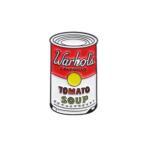 Spilla con risvolto per zuppa di pomodoro di Campbell distintivo di pittura pop art collezione di grandi artisti