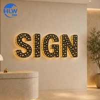 Nouvelles lettres LED scintillantes de style moderne, lettres LED éclairées à trous perforés irréguliers, enseigne LED personnalisée