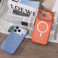 Funda Híbrida Magnética Antigolpes para Teléfono, Marco de TPU+PC, Parte Trasera de Vidrio Antirrayaduras, Botones de Control Metálicos, Orificio para Cordón