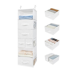 Hanging Closet Organizer <b>Fabric</b> PE Living Room Clothing <b>Boxes</b> Stainless Steel Other Home <b>Storage</b> & Organization Rectangle 2mm - Product Image 1