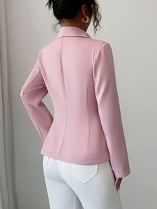 <span class=keywords><strong>Blazer</strong></span> Invernale da Donna Rosso Taglie Forti, Lavorato a Maglia, Tinta Unita, Scollo a V, Monopetto, Stile Business - Product Image 2