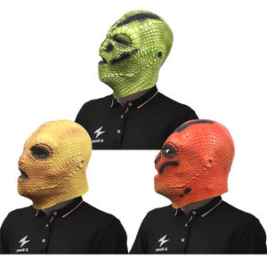 โลโก้ที่กําหนดเองฮาโลวีนยางสัตว์หน้ากากคอสเพลย์สมจริงเครื่องแต่งกายพรรคน่ากลัว <span class=keywords><strong>Lizard</strong></span> Man <span class=keywords><strong>Mask</strong></span> - Product Image 1