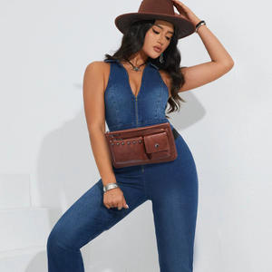 2025 nouveau sac de taille à rivet noir multi-poches design street fashion - Product Image 6