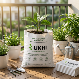 ถุงเพาะชำย่อยสลายได้ทางชีวภาพ UKHI ผลิตจาก PBAT PLA แป้งข้าวโพด เป็นมิตรต่อสิ่งแวดล้อม หนา 55 ไมครอน สำหรับการปลูกต้นไม้และการทำสวน - Product Image 4