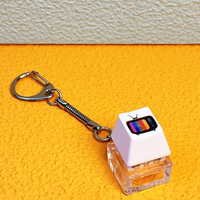 Anime Style Artisan Keycaps Button with Luminous Stress Switches Custom Logo Fidget Clicker Keyring for Welcome Gifts Promotions