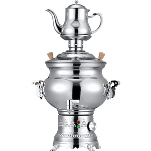 <span class=keywords><strong>Samovar</strong></span> <span class=keywords><strong>Elettrico</strong></span> Tradizionale da 8L in Acciaio Inox con Protezione Contro il Bollimento a Secco, Argento - Product Image 1