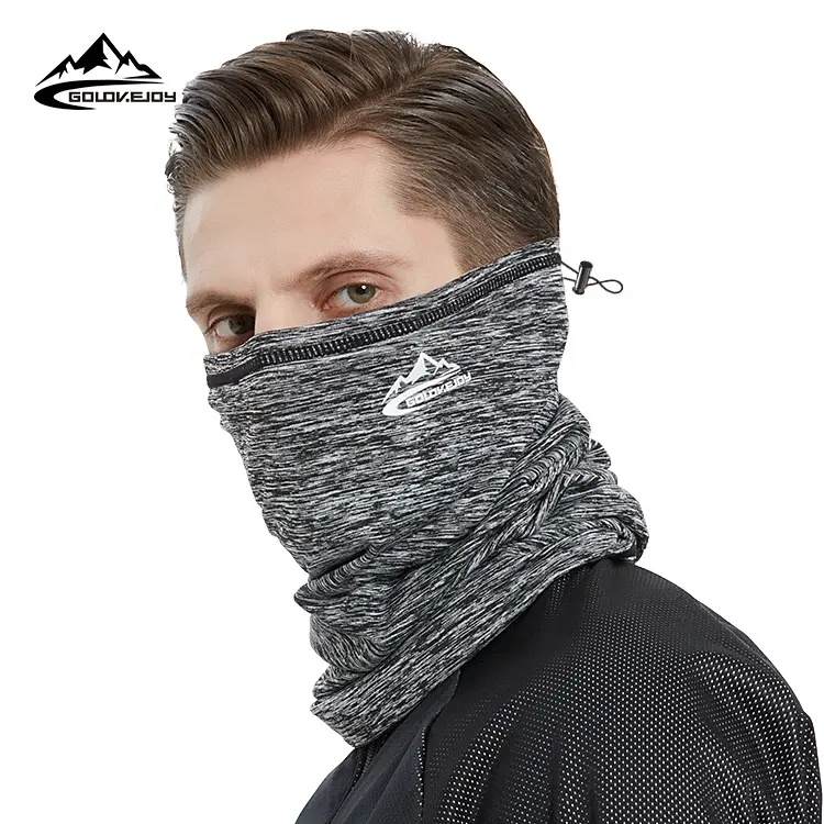 GOLOVEJOY DTJ05 — masque facial réfléchissant pour le sport en hiver, marque à la chaleur, Bandana, gris, noir