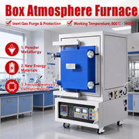 Four à moufle atmosphérique 1200 ℃   Contrôle PID programmable, conception de laboratoire, recherche universitaire avec hydrogène, argon, azote