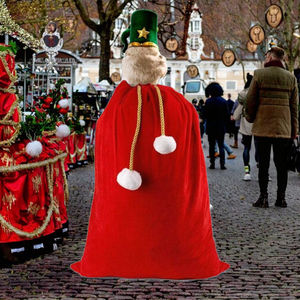 ถุงแซนต้ากำมะหยี่สีแดงขนาดใหญ่70x100ซม. ถุงคริสต์มาสขนาด70x100ซม. ขายส่งขนาด<span class=keywords><strong>ยักษ์</strong></span>ธรรมดาพร้อมพู่ - Product Image 3