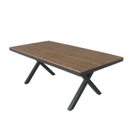 Lujo aluminio plástico madera jardín Patio muebles para cafetería al aire libre mesa de comedor conjunto patio granja apartamento hogar