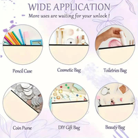 Sac à cosmétiques en toile JOYSUN, sac à main, petite bourse, trousse à crayons à fermeture éclair pour le rangement, accessoires de beauté, maquillage, voyage, filles