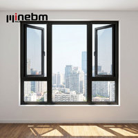 Ventanas Abatibles de Aluminio con Doble Acristalamiento, Diseño Profesional Personalizable, Ventana Americana Moderna de Doble Hoja