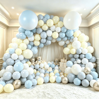 Guirlande d'arche de ballons personnalisée bleu, orange et rose vif pour fête d'anniversaire par Balloon Factory, incluant des ballons de 5 à 36 pouces.
