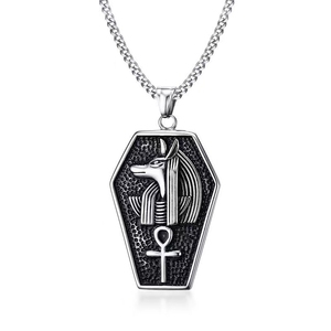 Reiki — collier <span class=keywords><strong>de</strong></span> cheville en acier inoxydable pour hommes, chaîne à pendentif en argent, dieu <span class=keywords><strong>de</strong></span> la mort des sorcières, accessoire Vintage - Product Image 1