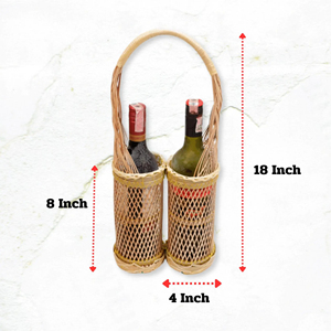 Porte-bouteille de vin en noix de coco tissé à la main du Vietnam, support naturel simple ou double pour bouteilles, panier d'emballage pour vin - Product Image 5
