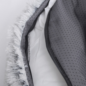 เตียงสุนัขผ้าสักหลาดขนนุ่มและนุ่มสบายออกแบบมาสำหรับแมวลายสัตว์ที่แข็งแรงให้ความอบอุ่นและผ่อนคลายสำหรับสหายที่มีขนยาว - Product Image 4