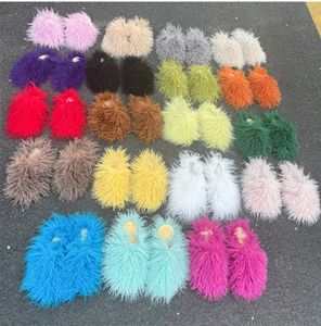 Diapositive di pelliccia mongola donne di lusso soffici pantofole di pelliccia sintetica moda donna sandali di capelli lunghi di colore solido casa diapositive piatte - Product Image 5