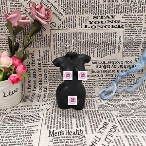 Vela Aromática con Forma de Cuerpo Humano, Cera de Soya, Pequeña 6.5x9.5cm, Grande 7.5x12cm, Blanco Lechoso, Negro, Accesorio Artístico para Fotografía - Product Image 3
