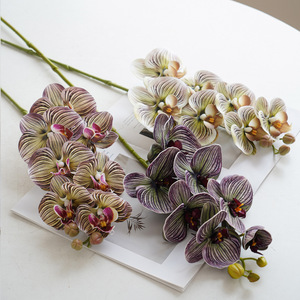 Fleurs artificielles d'orchidées Phalaenopsis à 9 têtes, texture réaliste, décoration moderne pour la maison et les mariages - Product Image 3
