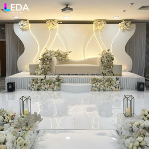 ฉากหลังงานแต่งงาน LEDA Luxury Amazing White Arch 3D อะคริลิคโค้งมน สำหรับตกแต่งเวทีงานแต่งงาน - Product Image 1