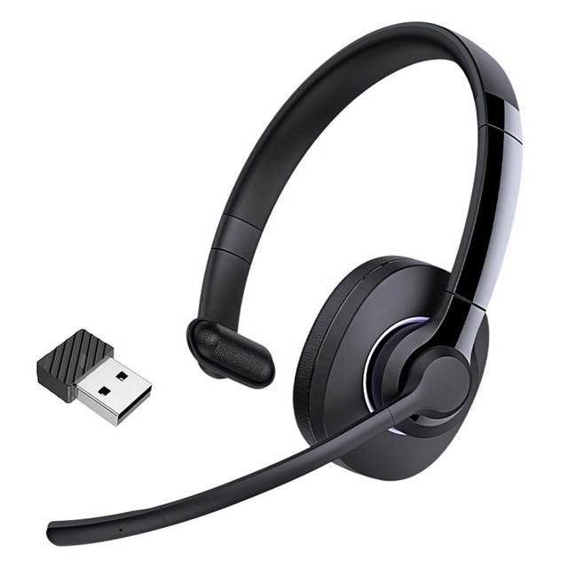 QCC bluetooth Earphone Wireless Mono Headphone for Telephone Operator Single Muff bluetooth Headsets with USB Dongle