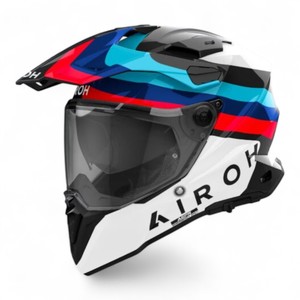 Casco Airoh Commander 2 Enduro Bianco Blu Nero Rosso in Fibra Composita M per Moto - Product Image 1