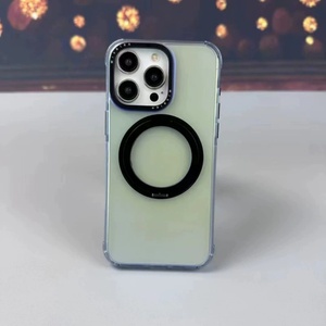 เคสโทรศัพท์หรูหราใหม่สำหรับ iPhone 15 14 Pro Max วัสดุ PC TPU ป้องกันพร้อมที่จับนิ้วโลหะ ฝาหลังอะลูมิเนียมแม่เหล็กแบบด้าน - Product Image 6