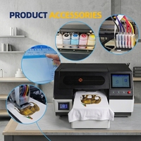 Impresora Digital de Inyección de Tinta CMYKW de Alta Gama para Prendas de Vestir, Impresora Portátil Automática de Alta Precisión para Cuero
