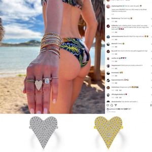 Dylam Instagram Trendy Heart Smile Shaped Open 925 <b>Sterling</b> <b>Silver</b> Diamond 5A Zircon <b>Adjustable</b> Engagement Wedding <b>Rings</b> - Product Image 3