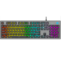 Clavier rond HP K500Y 104 touches USB rétroéclairage arc-en-ciel étanche panneau métallique clavier de jeu