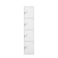 Casier métallique à 4 niveaux, armoire de rangement en acier verrouillable à 4 portes, casier vertical à compartiments individuels pour salle de sport et salle des employés