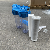 LEVAO Home Use 1/2 "3/4" 1 "Brass Port Dual Clear Water Filter Housing 2.5x10 Inch Pre Filtro Sistema Filtro De Agua Dual