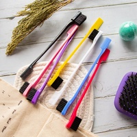 Brosse à cheveux double face professionnelle à logo personnalisé, pour le coiffage des mèches rebelles et le contrôle des bords des cheveux – Meilleure vente