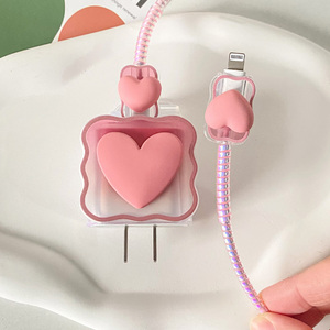 Đầy Màu Sắc TPU Hình Trái Tim Trường Hợp Đối Với Apple 18W/20W Nhanh Chóng Sạc Cho Iphone 14/13/12 Không Thấm Nước Cáp Dữ Liệu Bìa Loại C Cáp - Product Image 6