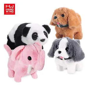 HW Panda perro conejo elefante muñecas mascotas niños acompañan Juguetes Divertidos con ladridos HW eléctrico moviendo cola caminar felpa Unisex