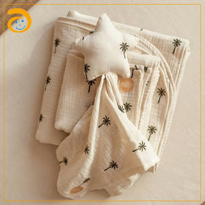 Couverture de sécurité <span class=keywords><strong>pour</strong></span> bébé en coton biologique super doux en forme d'étoile, jouet de sommeil <span class=keywords><strong>pour</strong></span> nouveau-né, cadeau souvenir - Product Image 2
