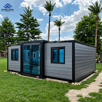 Casa Contenedor Prefabricada Gris Moderna y Expandible con Cocina Completa y Baño, Casa Modular de Lujo para Jardín, Oficina o ADU en EE. UU.