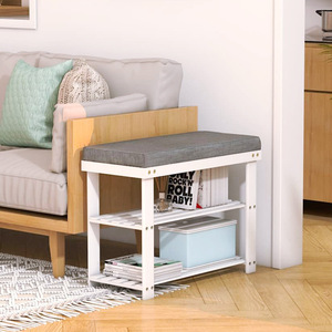 This entryway shoe cabinet/shoe changing <b>stool</b> <b>with</b> multiple layers for shoe <b>storage</b> and organization is designed for entryways. - Product Image 3