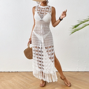 turquoise beach dresses White Crochet Flower Beach Mini Dress – Mint Velvet main image 1