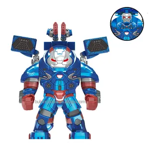 नई XH1820 Superheroes के कूल बिग आकार कार्रवाई लोहे Partriot पूर्ण शरीर नीला धातु उज्ज्वल रंग इमारत ब्लॉक चित्रा बच्चों खिलौना