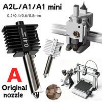 A1  A1mini  A2L 0.4mm 0.2mm Bamboo Lab Kit Kepala Cetak Extruder Printer 3D yang Ditingkatkan, Nozzle Baja Keras Penggantian Cepat Tahan Suhu Tinggi