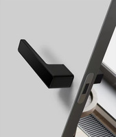Poignée de porte en aluminium écologique moderne et élégante pour hôtel, bureau, chambre à coucher, avec serrure standard silencieuse