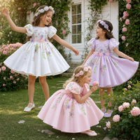 Robe de demoiselle d'honneur blanche à fleurs, à manches courtes, avec des paillettes florales appliquées, faite à la main, de haute qualité, marque personnalisée, dos en V