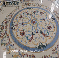 Marmor-Wasserstrahl-Produktion: Wunderschönes Marmormedaillon für Bodenbeläge, hergestellt von Marble Carpet Footcloth Foshan