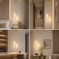 Lampe suspendue moderne de luxe en acrylique en spirale, finition or brossé, LED tricolore, pour chevet, couloir, salle à manger, bar, vente en gros